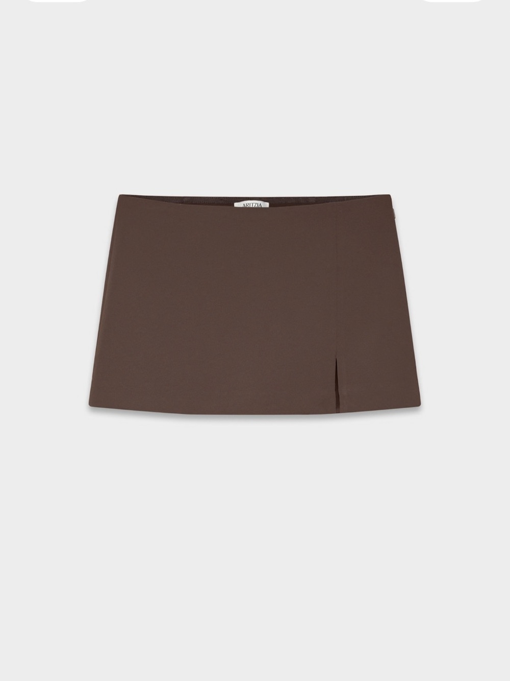 Brown Mini Skirt with Side Slit - Picture 5 of 6